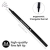 12 Pack Felt Tip Fine Line Marker Pens With Case
