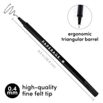 12 Pack Felt Tip Fine Line Marker Pens With Case