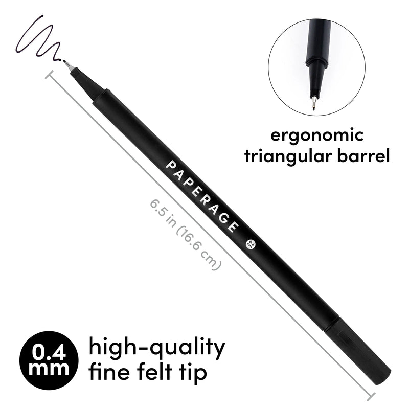 12 Pack Felt Tip Fine Line Marker Pens With Case