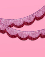 Tickled Pink Fringe - scalloped banner, purple