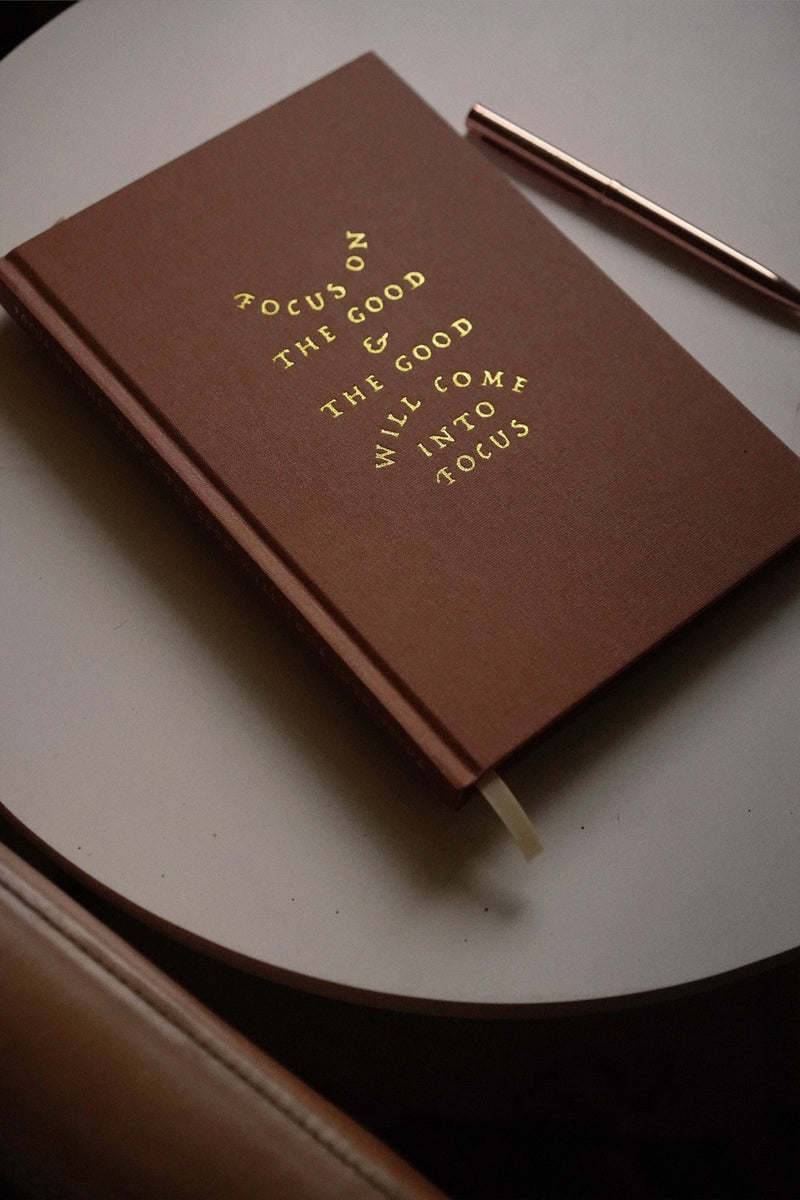 Blank 'Focus On The Good' Linen Bound Journal