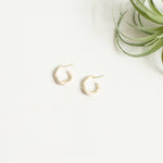 Mila Earrings - Small White Enamel