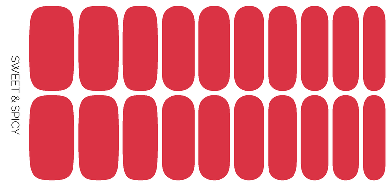 Sweet & Spicy | Firey Red Solid Color Nail Polish Sticker