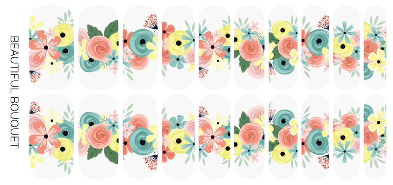 Beautiful Bouquet | Pastel Floral French Tip Nail Wrap Set