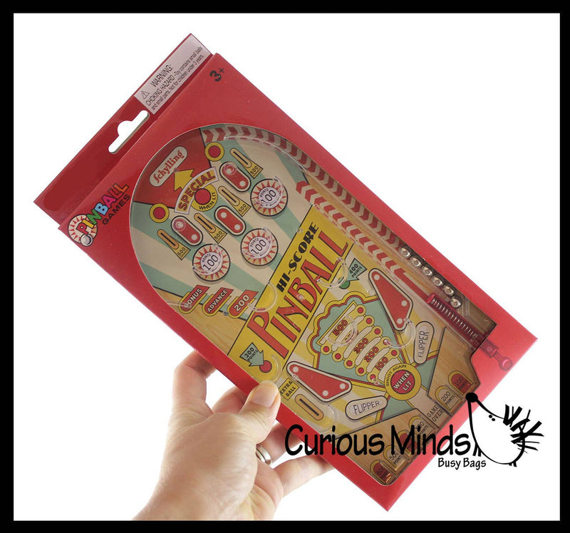 Large Metal Pinball Game - Mini Hand Held Travel Arcade Game