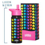 Rainbow Hearts 18 oz Steel Water Bottle