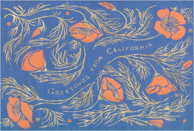 Postcard CC-50 Greetings from California, Poppies