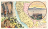 Postcard CA-1428 Map of California, Wine