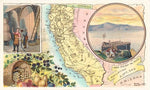 Postcard CA-1428 Map of California, Wine