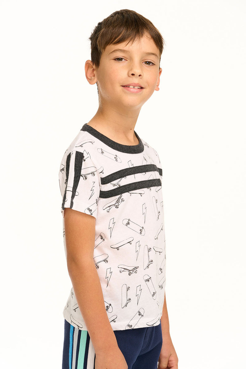 Boys Skateboard and Lightning Bolts Tee