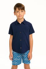 Boys Navy Button-up Shirt