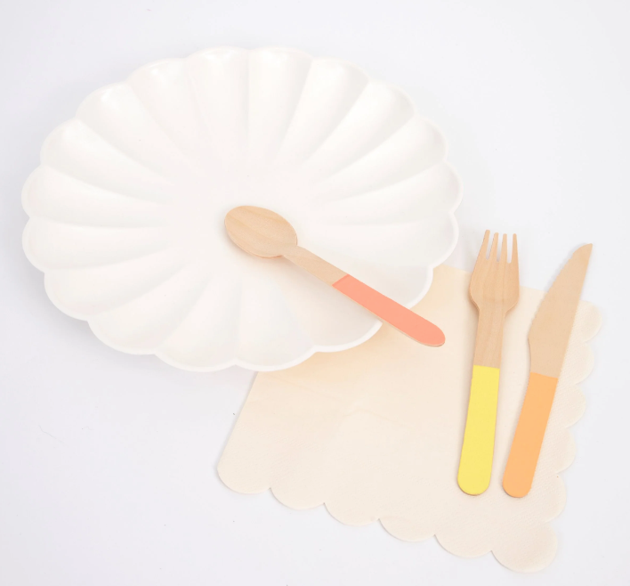 Neon Wooden Cutlery Set