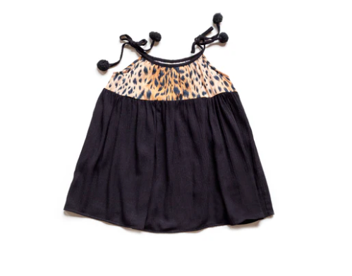 Animal Print Pom Pom Dress