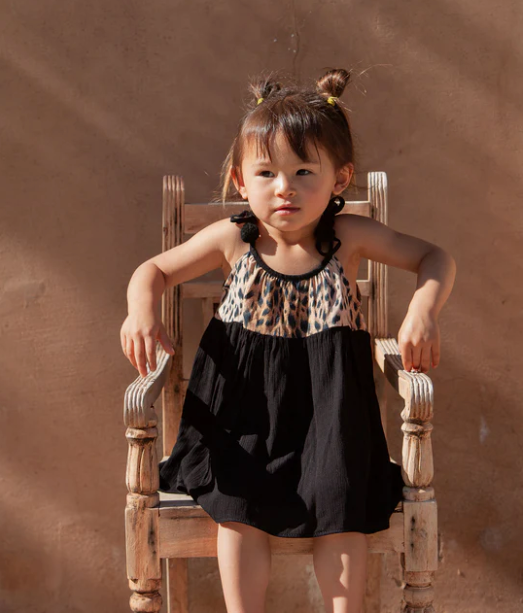 Animal Print Pom Pom Dress