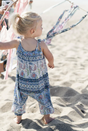 Blue Paisley Pom Pom Jumper