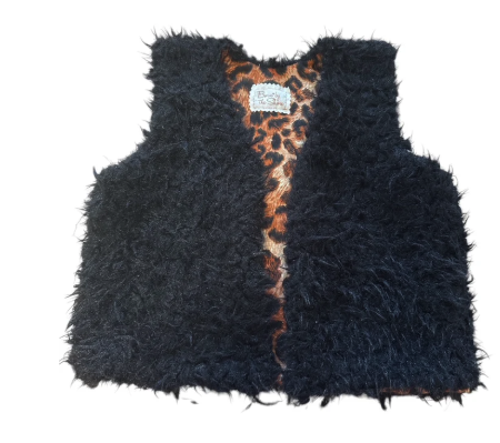 Faux Fur Vest Black