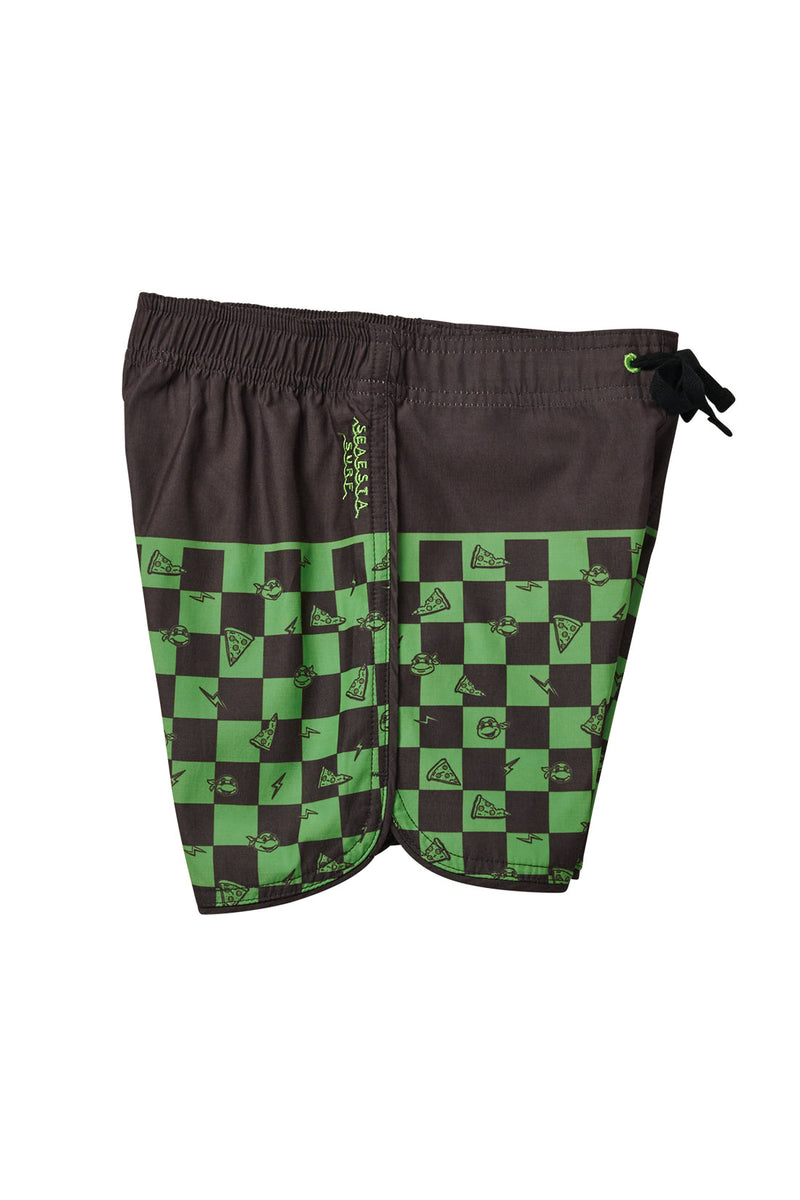 Teenage Mutant Ninja Turtles-Checkered Board Shorts