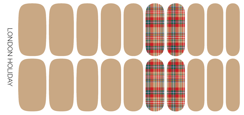 London Holiday | Beige with Plaid Accent Winter Nail Wraps