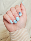 Frosted Flurry | Winter Blue Snowflake Nail Art Nail Wrap