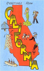 Postcard CA-479 Greetings from California, Cartoon