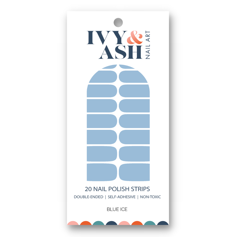 Blue Ice | Light Blue Pearl Finish Nail Polish Strips