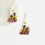 Beaded Cacti Dangle, w/ Fish Hook Earring
