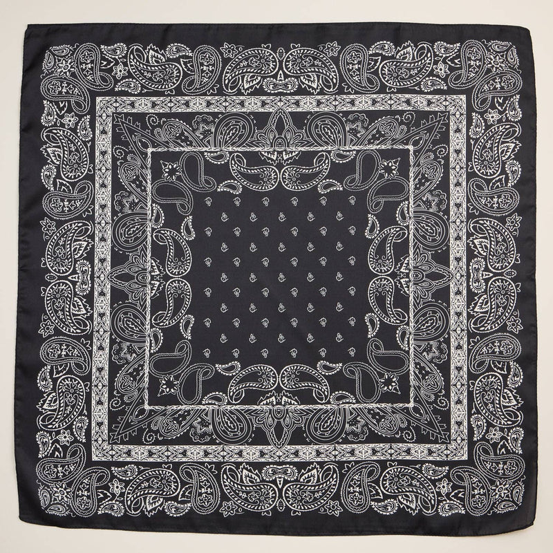 Silk Texture Paisley Bandana Square Scarf for Men & Women