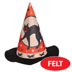 Vintage Halloween Felt Witch Hat 12.5" from base to point