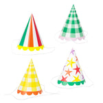 Multi-Colored Birthday Party Hats | 8 Pack |