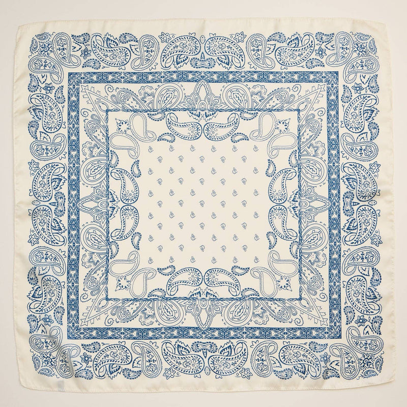 Silk Texture Paisley Bandana Square Scarf for Men & Women