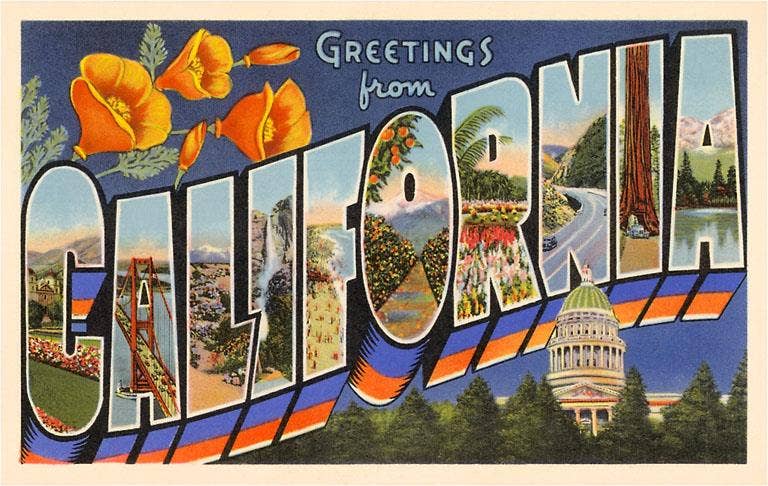 Postcard CA-02 Greetings from California