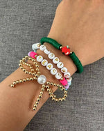 Teacher Friendship Bracelet Stack | Teach Inspire Apple Bow