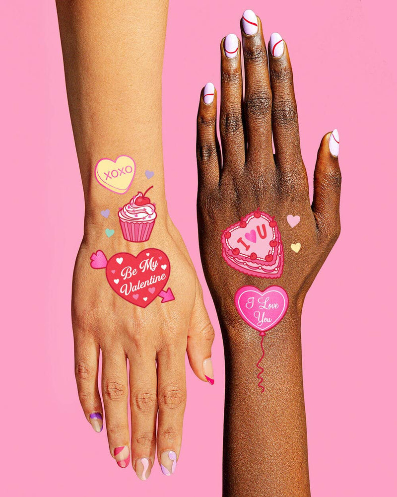 Valentines Day Temporary Tattoos, Galentines Heart Favors