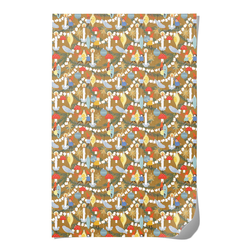 Christmas Elves holiday wrapping paper