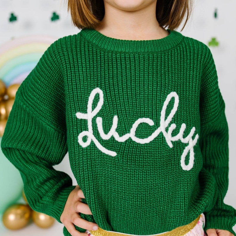 Lucky St. Patrick's Day Knit Sweater - Sweaters