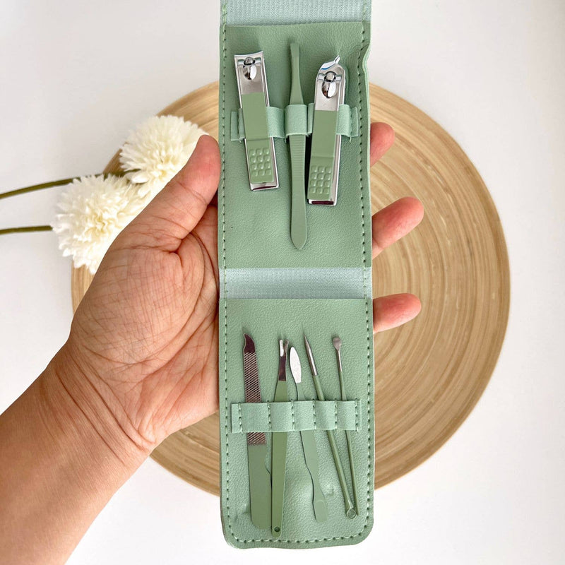 Travel Manicure Set | 8pc Nail Clipper & Tweezer Set | Nails