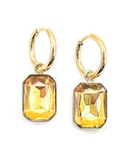 Elio Jewel Hoop Earrings || Choose Color: CLEAR