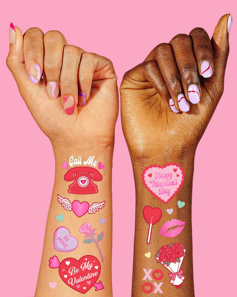 Valentines Day Temporary Tattoos, Galentines Heart Favors