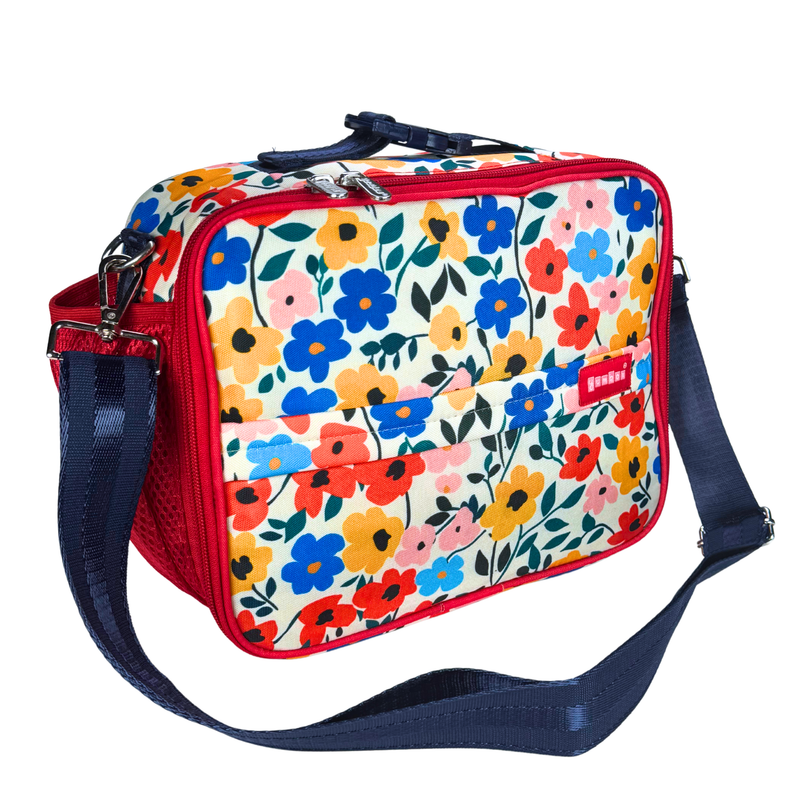 Insulated Poppy Flowers Print Lunch Tote