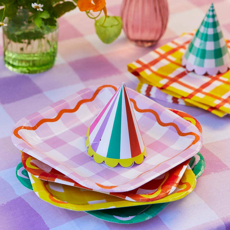 Multi-Colored Birthday Party Hats | 8 Pack |