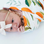 Cotton Muslin Swaddle - Citrus Orange