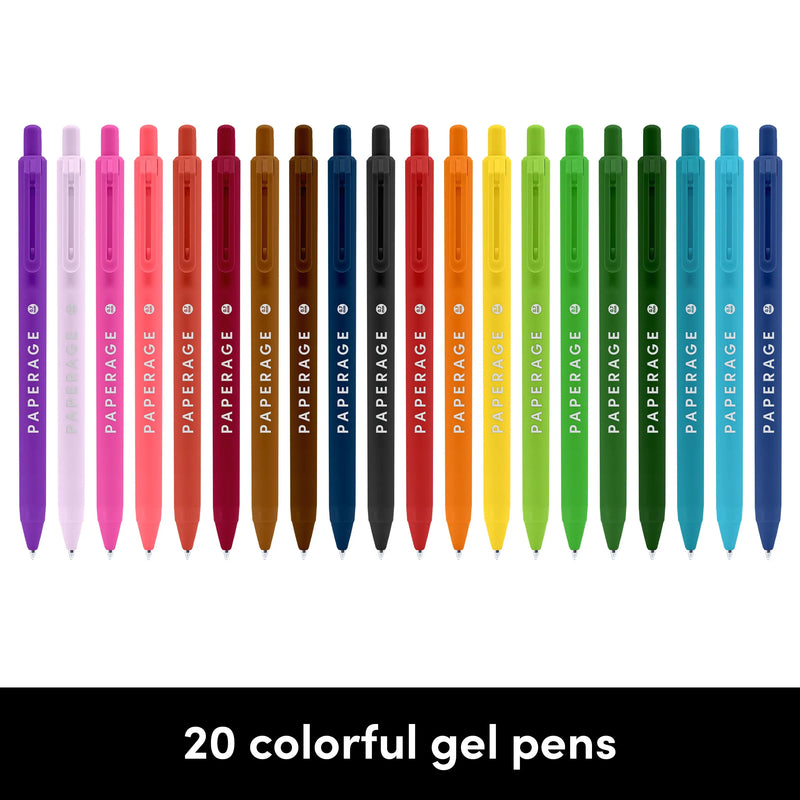 20 Pack Retractable Gel Pens Rainbow