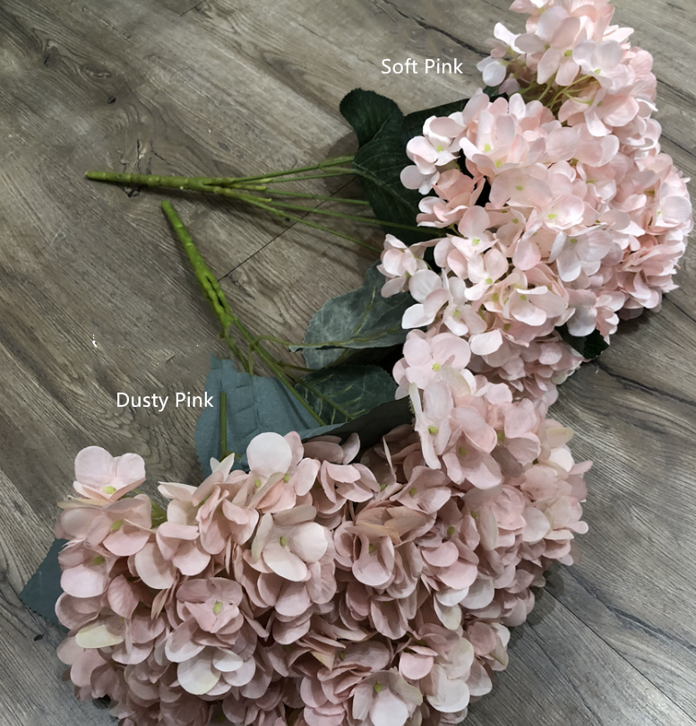 18" Super Soft Silk Hydrangea Artificial Flower Bush PINKs