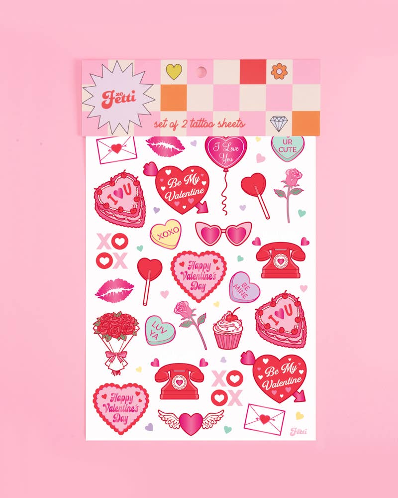 Valentines Day Temporary Tattoos, Galentines Heart Favors