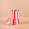 20 oz Lifestyle Flip Straw Tumbler-Peppermint Stripes