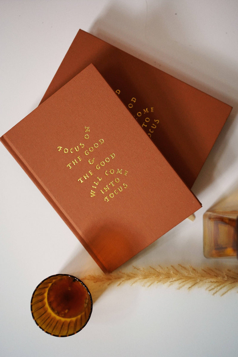 Blank 'Focus On The Good' Linen Bound Journal