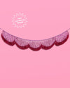 Tickled Pink Fringe - scalloped banner, purple