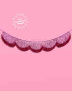Tickled Pink Fringe - scalloped banner, purple