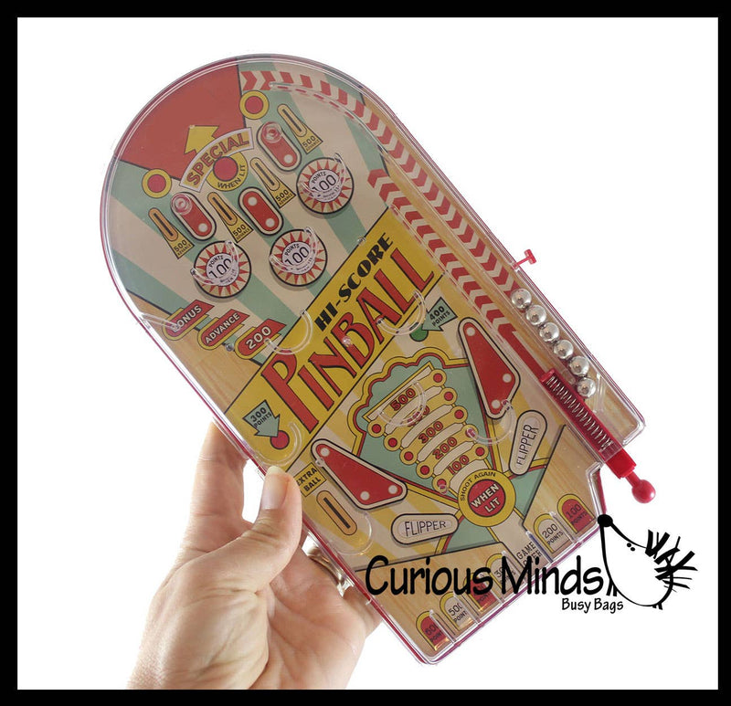 Large Metal Pinball Game - Mini Hand Held Travel Arcade Game
