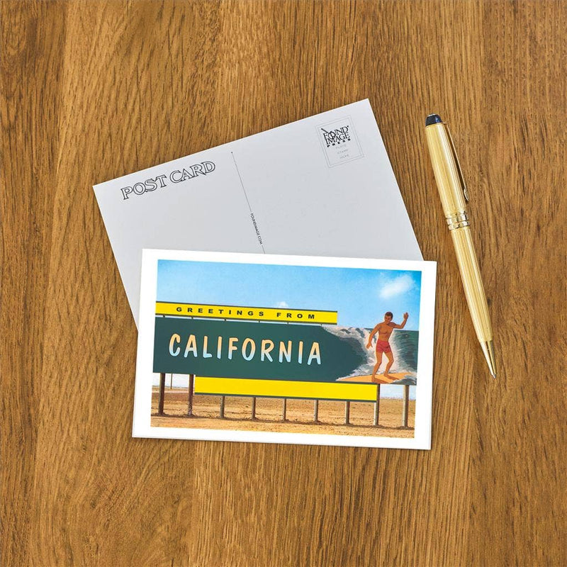 Postcard CA-1108 Greetings from California, Surfer on Billbo